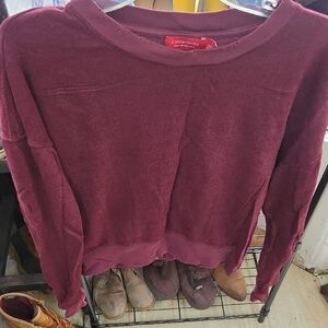 Philanthropy Women's Burgundy Crew Neck Sweater